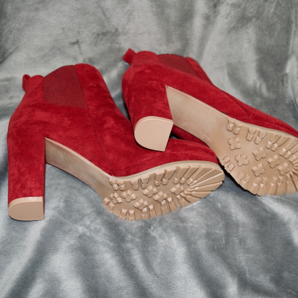 Red Ankle Booties - Picture 3 of 3